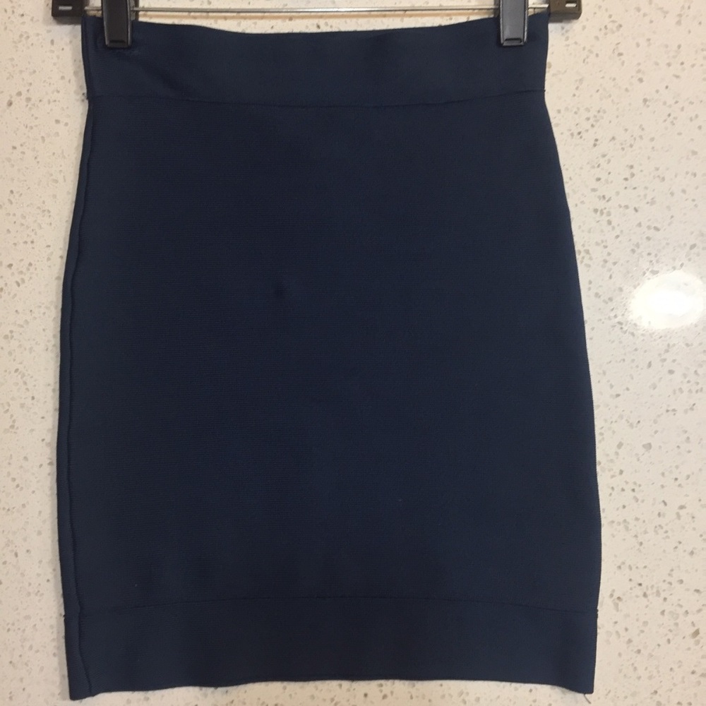 BCBGMaxAzria Navy Bodycon Bandage Skirt